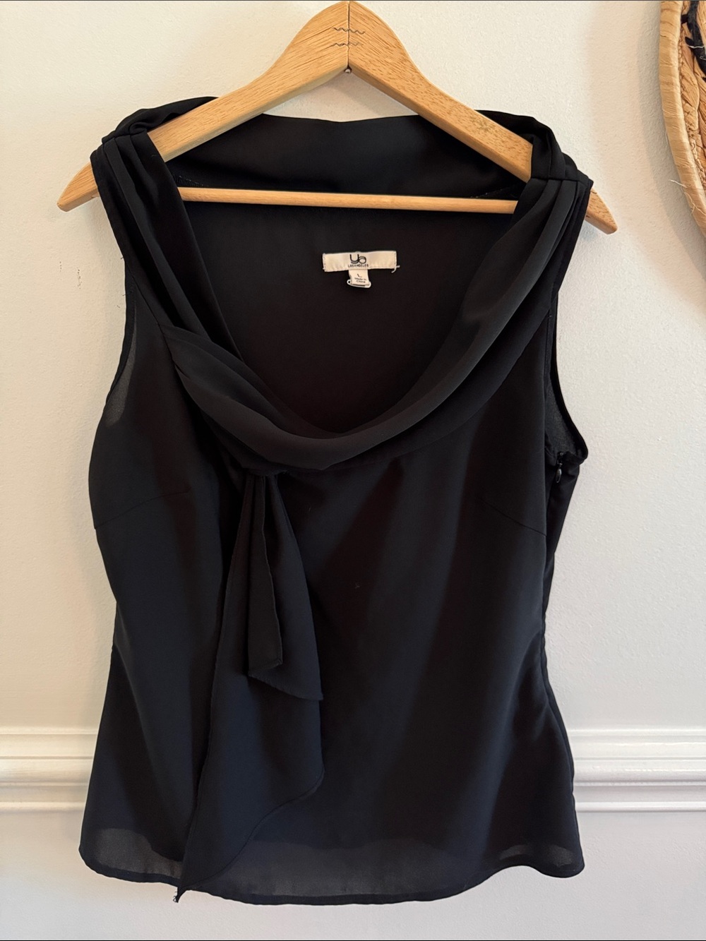 Ya Los Angeles Black Draped Tie-Neck Camisole
